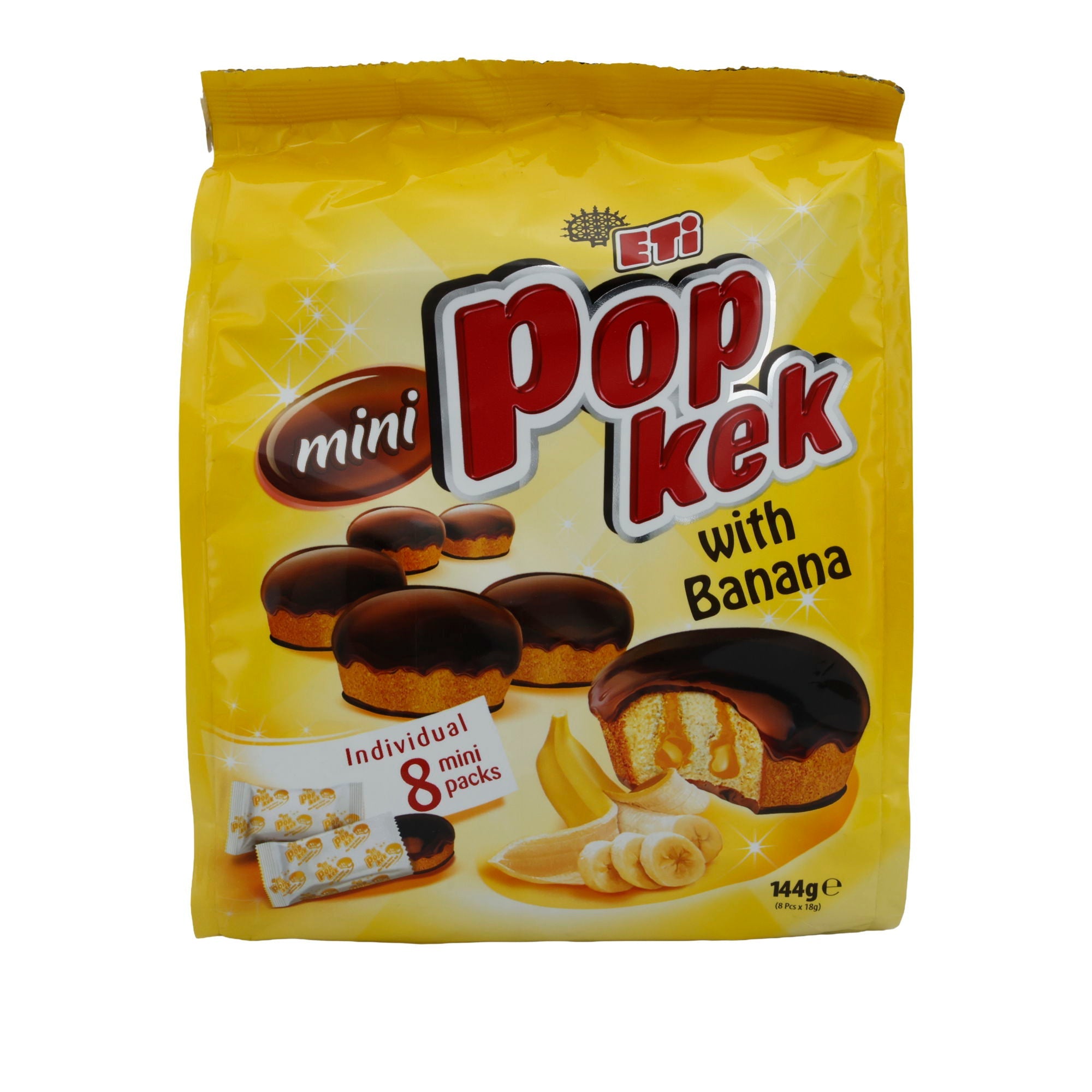 Mini-Küchlein Eti | Mini Popkek | Saftig, mit Bananenfüllung & Schokoladenüberzug | 144 g ETI